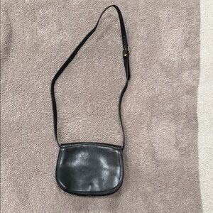 Time Resistance Black Leather Crossbody Bag Not Used